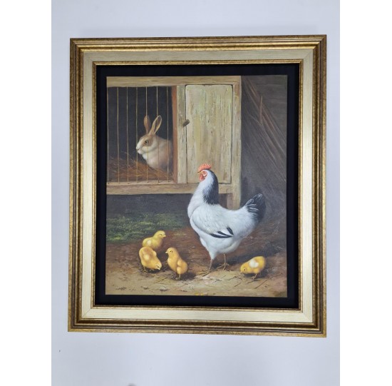 Framed Acrylic painting on canvas - 710 mm x 820 mm